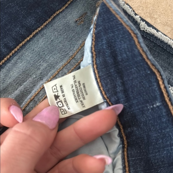 Sneak Peek Blue Jean Shorts with Distinctive Side Stripes - Picture 3 of 4